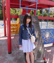 Japanese Schoolgirl Hinako on playground